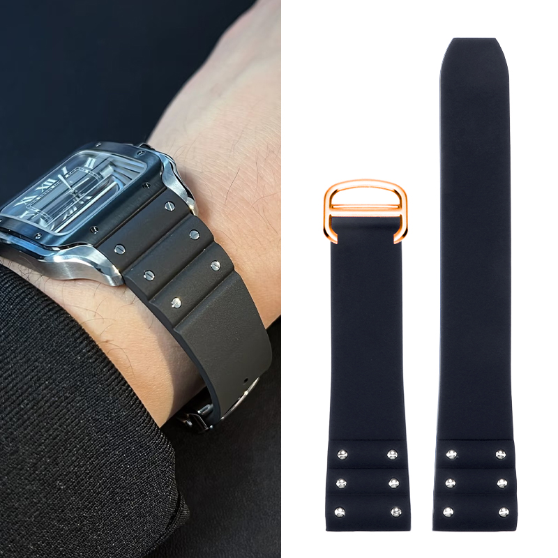 Cartier Watch Santos - Wysokiej jakości gumowy pasek do zegarka
